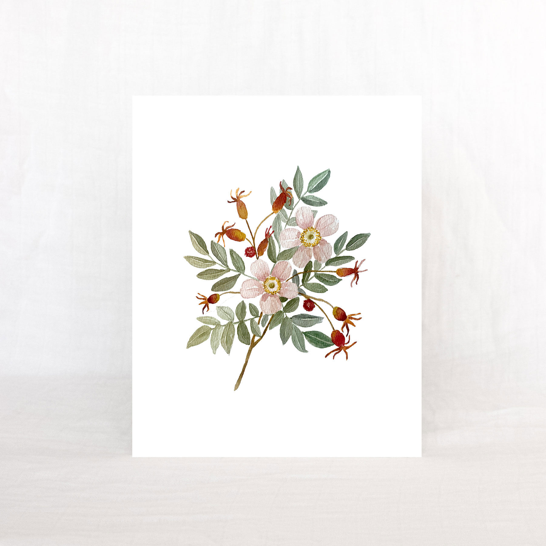 Soft Floral Botanical Watercolor Art Print