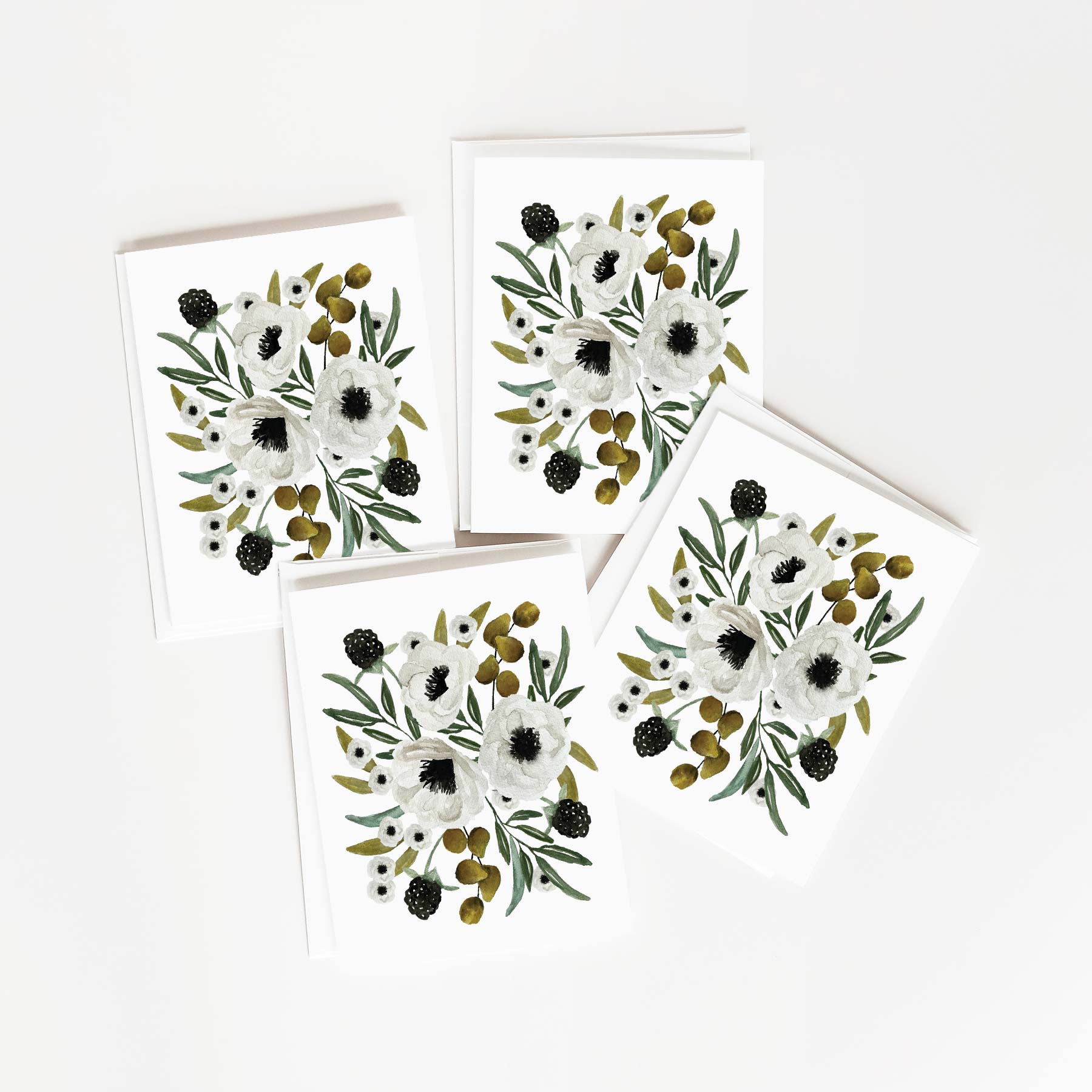 Poppy and Berries Card Set