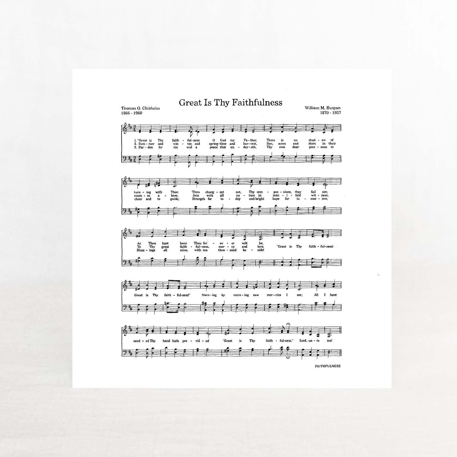 Great is Thy Faithfulness Hymn Print